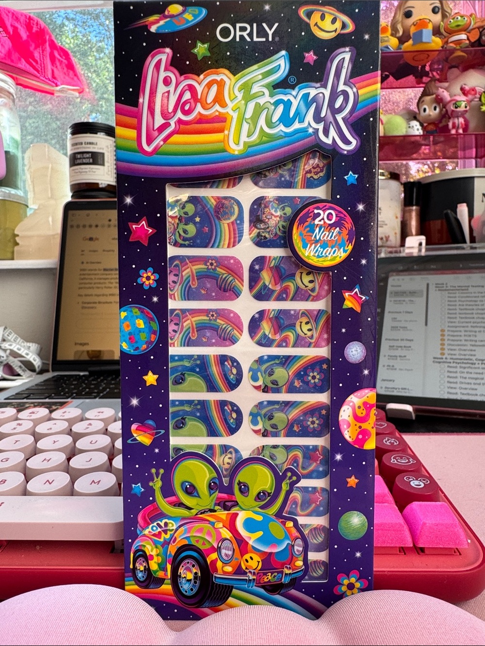 Lisa Frank Zoomer and Zorbit Neon Alien Nail Art Stickers